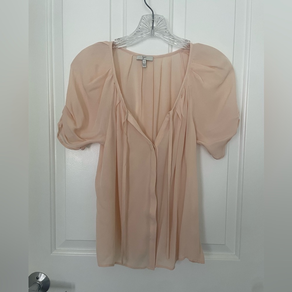 Joie Pink Silk Flirty Top (S)
